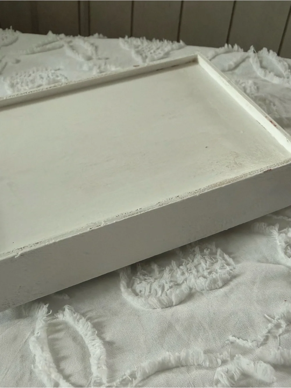 White Decorative Storage Tray with Black Check Pattern